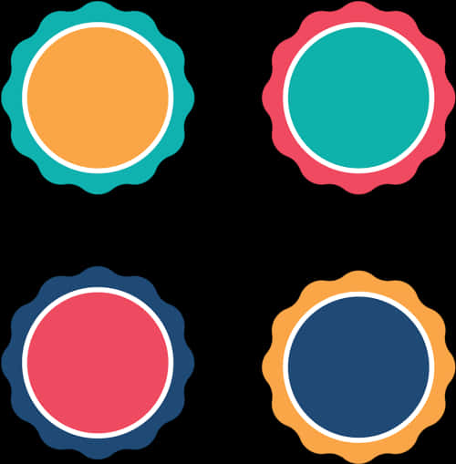 Colorful Circle Badges Vector PNG image