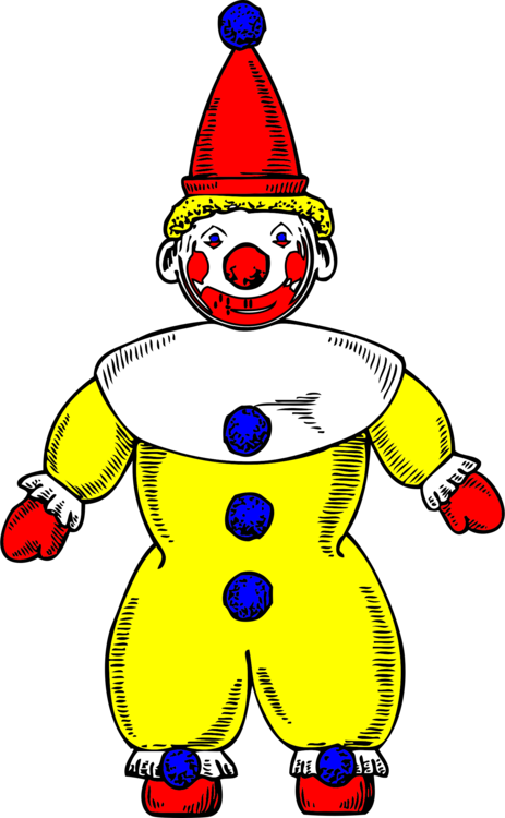 Colorful Classic Clown Illustration PNG image