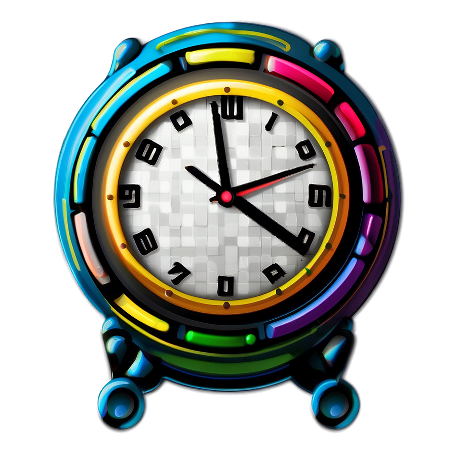 Colorful Clock Clipart Png 06262024 PNG image