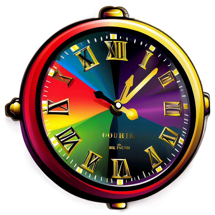 Colorful Clock Clipart Png 60 PNG image