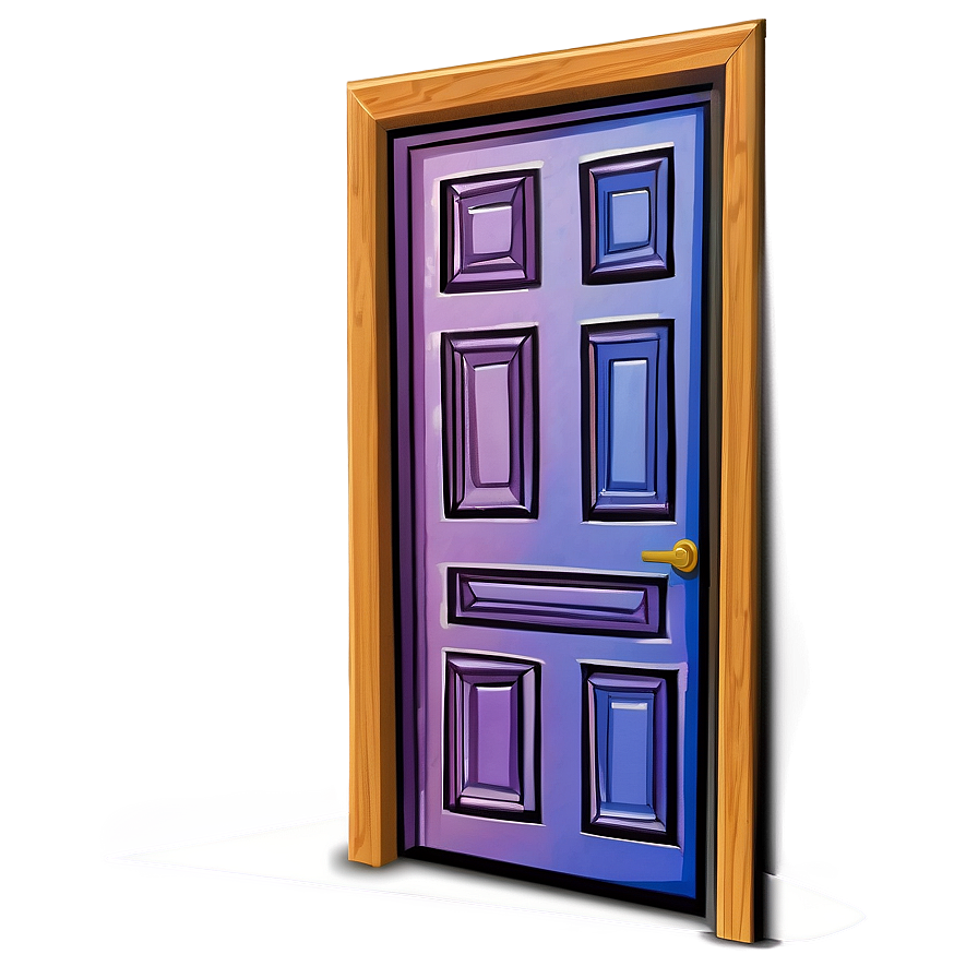 Colorful Closed Door Illustration Png 06292024 PNG image