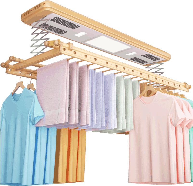 Colorful Clothes Drying On Rack PNG image