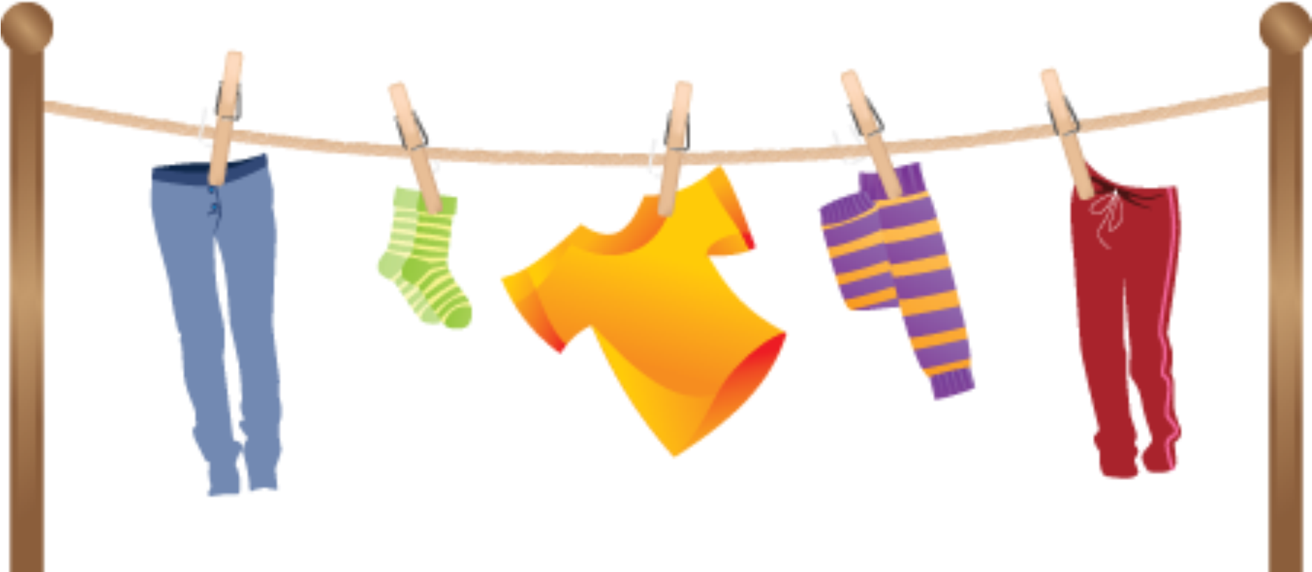 Colorful Clothes Hangingon Line PNG image