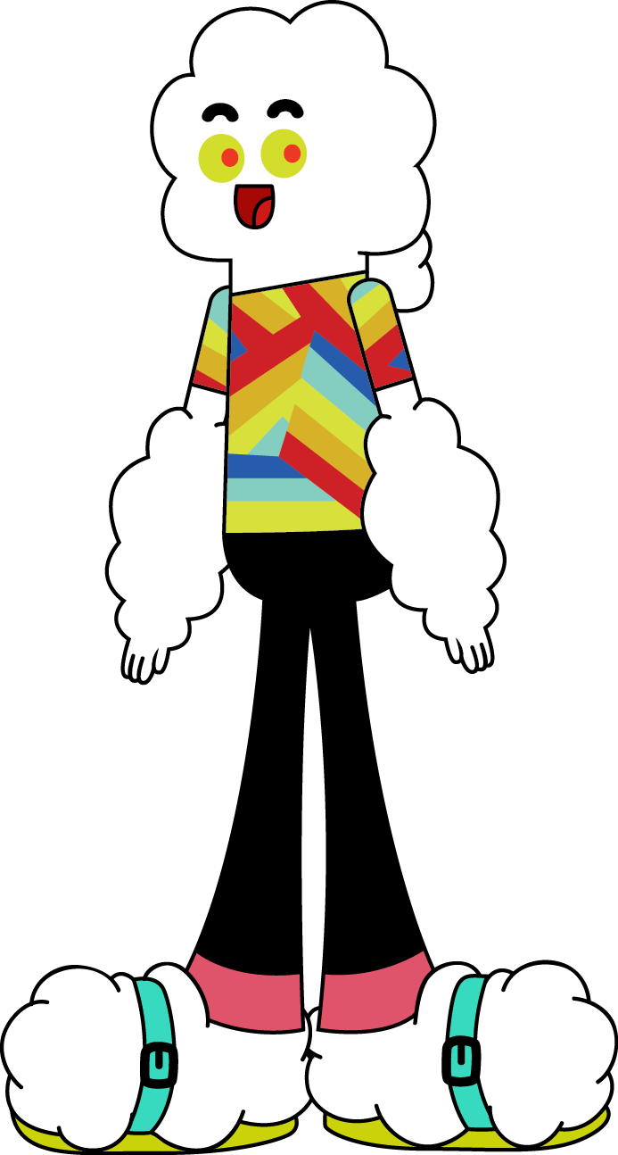 Colorful Cloud Character Illustration PNG image