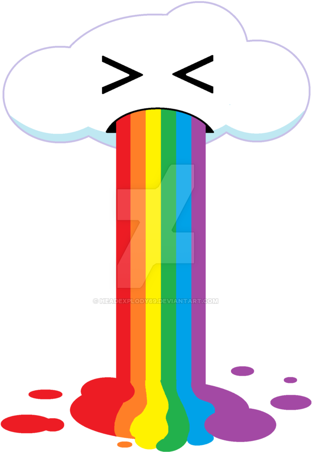 Colorful Cloud Vomiting Rainbow PNG image