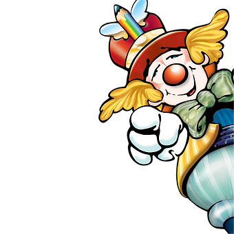 Colorful Clown Cartoon Character PNG image