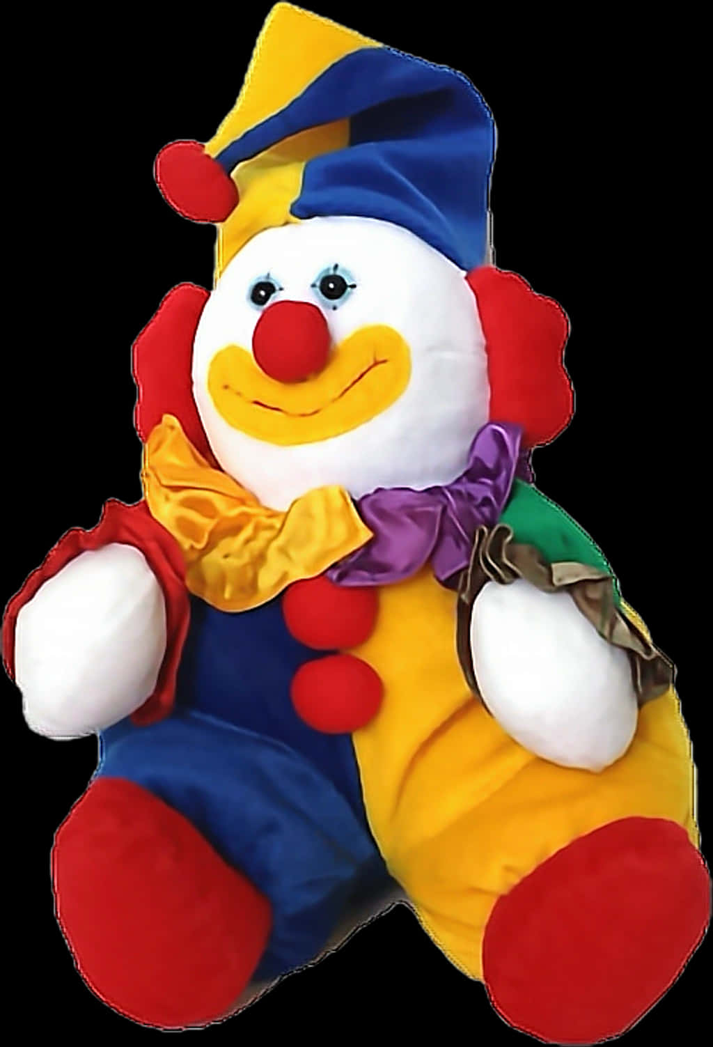 Colorful Clown Dollwith Red Nose.jpg PNG image