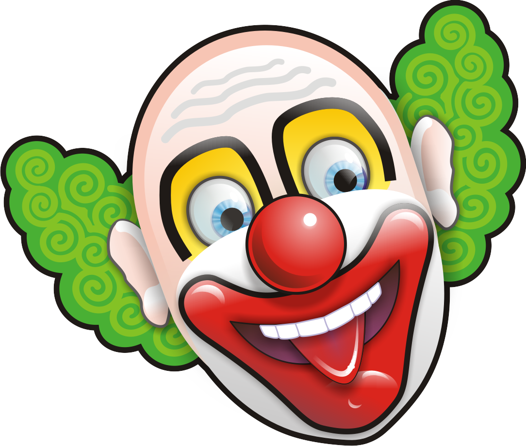 Colorful Clown Face Illustration PNG image