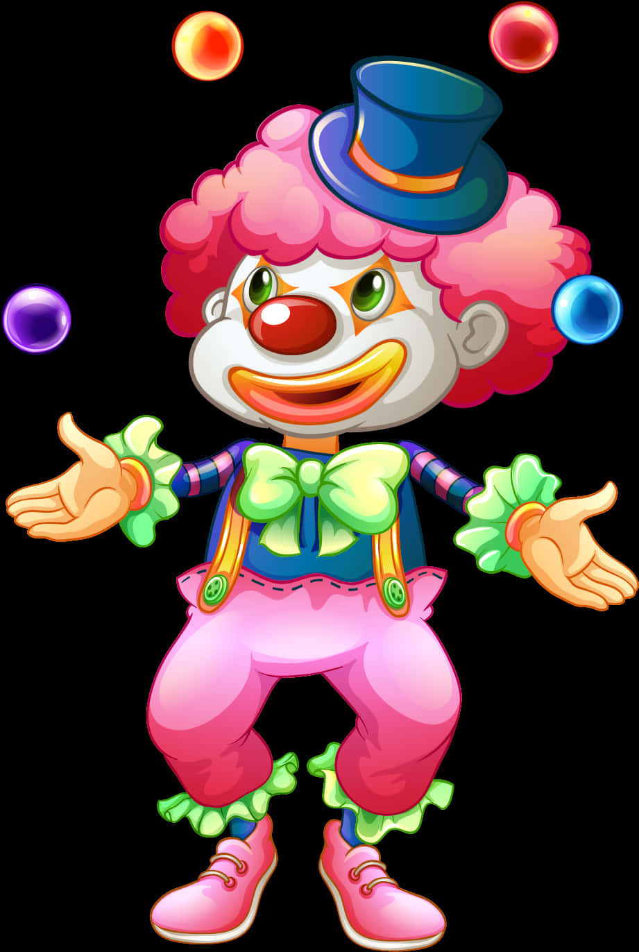 Colorful Clown Juggling Balls PNG image