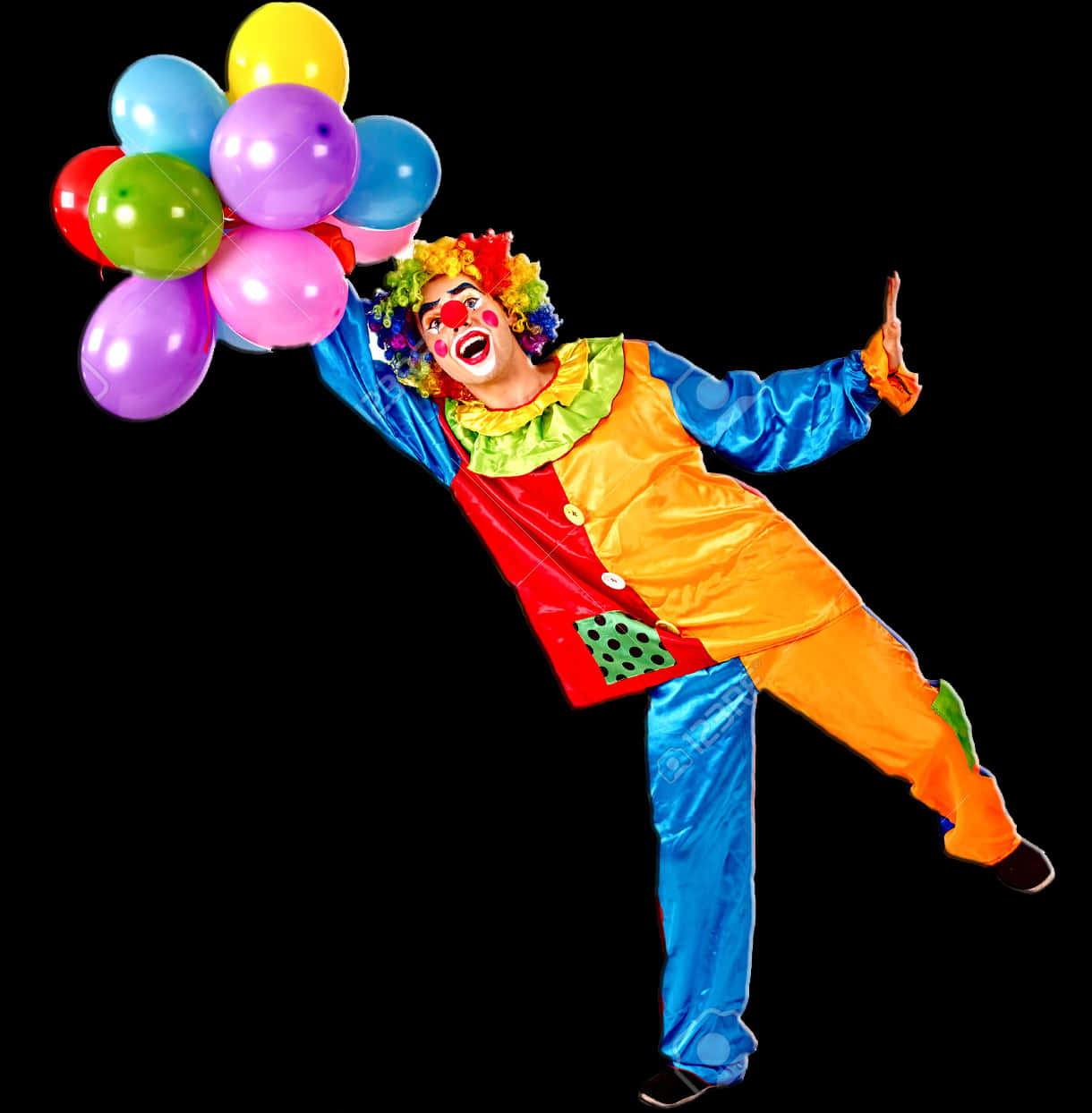 Colorful Clownwith Balloons PNG image