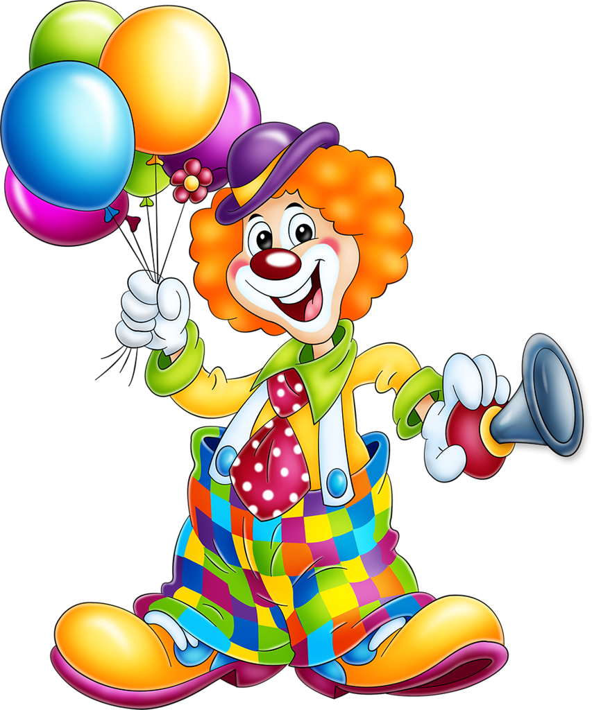 Colorful Clownwith Balloons.png PNG image