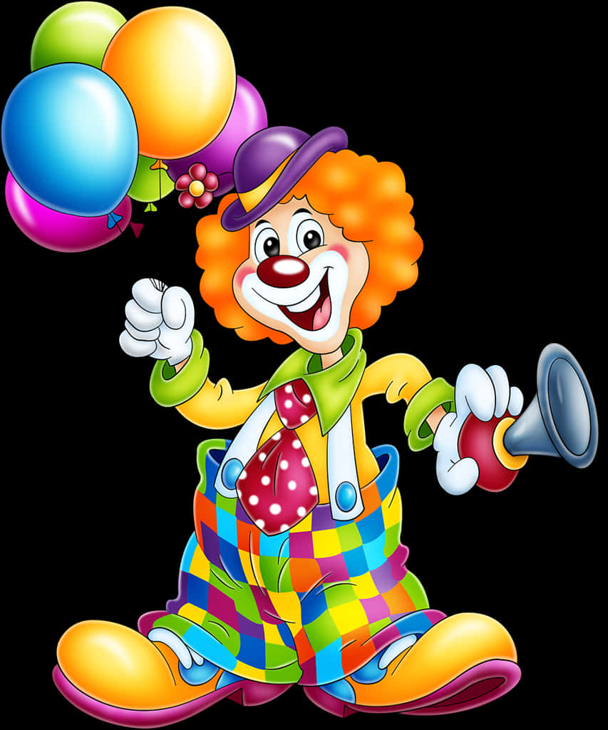 Colorful Clownwith Balloons PNG image