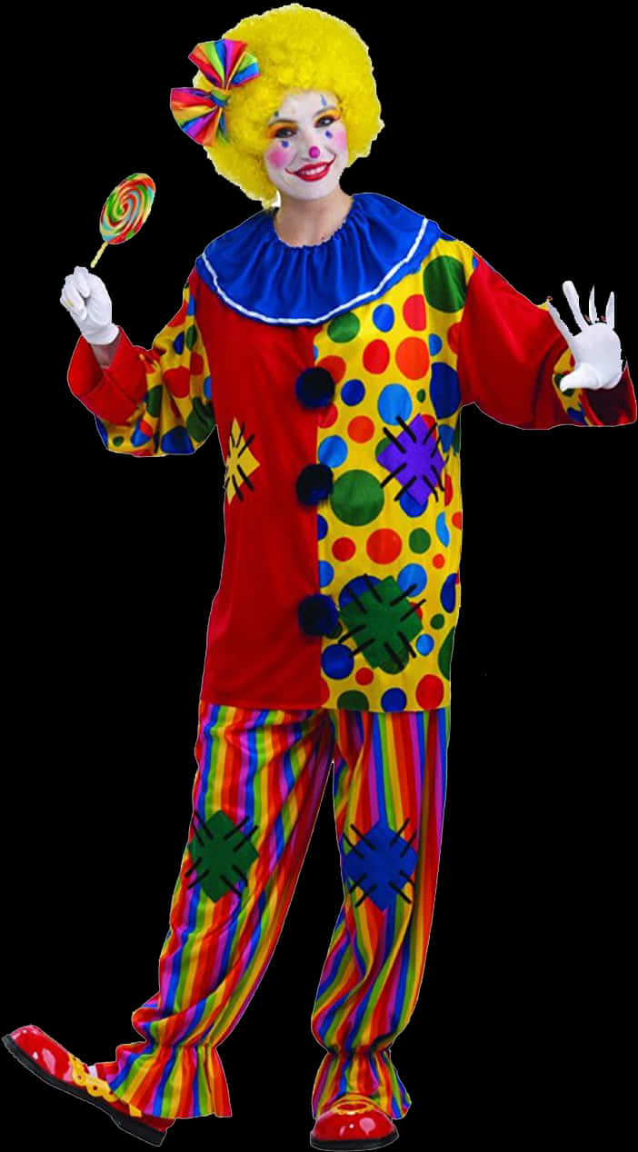 Colorful Clownwith Lollipop.jpg PNG image