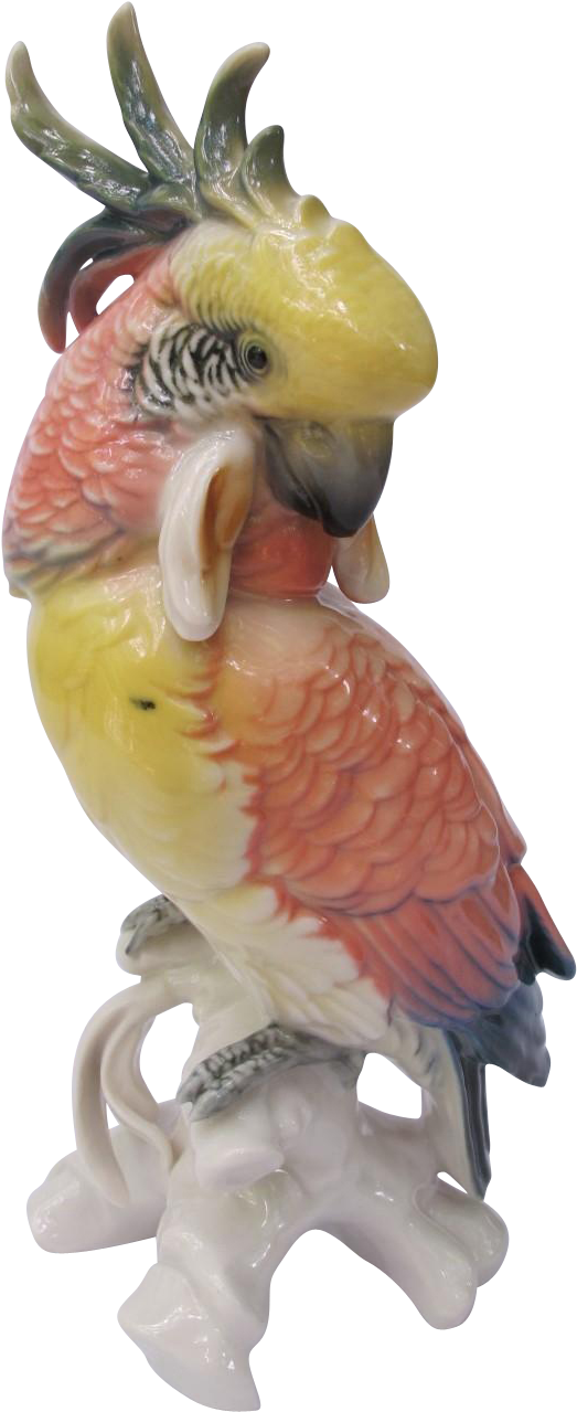 Colorful Cockatoo Figurine PNG image