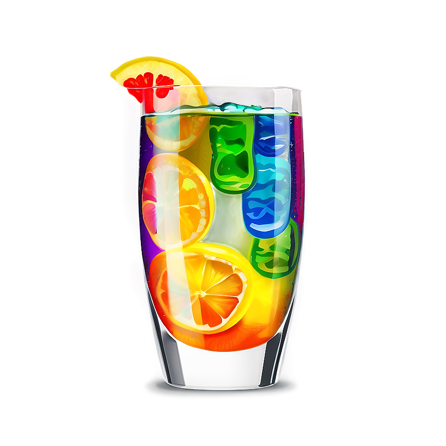 Colorful Cocktail Glass Png 4 PNG image