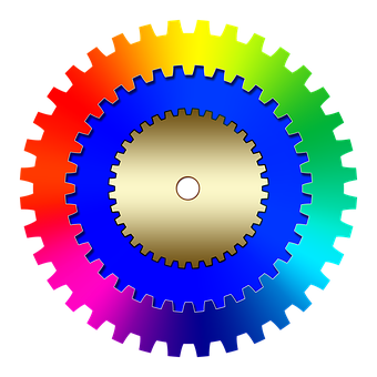 Colorful Cogwheel Illustration PNG image