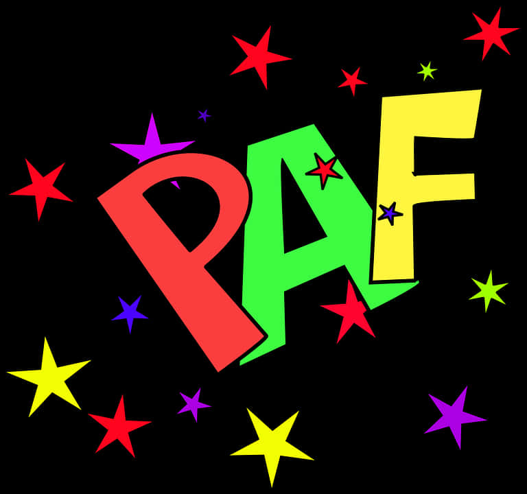 Colorful Comic Sound Effect P A F PNG image