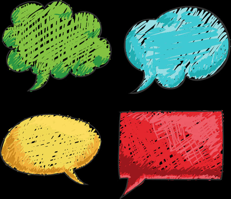 Colorful Comic Speech Bubbles PNG image