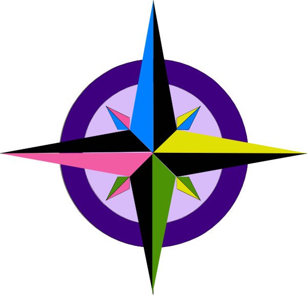 Colorful Compass Rose Graphic PNG image