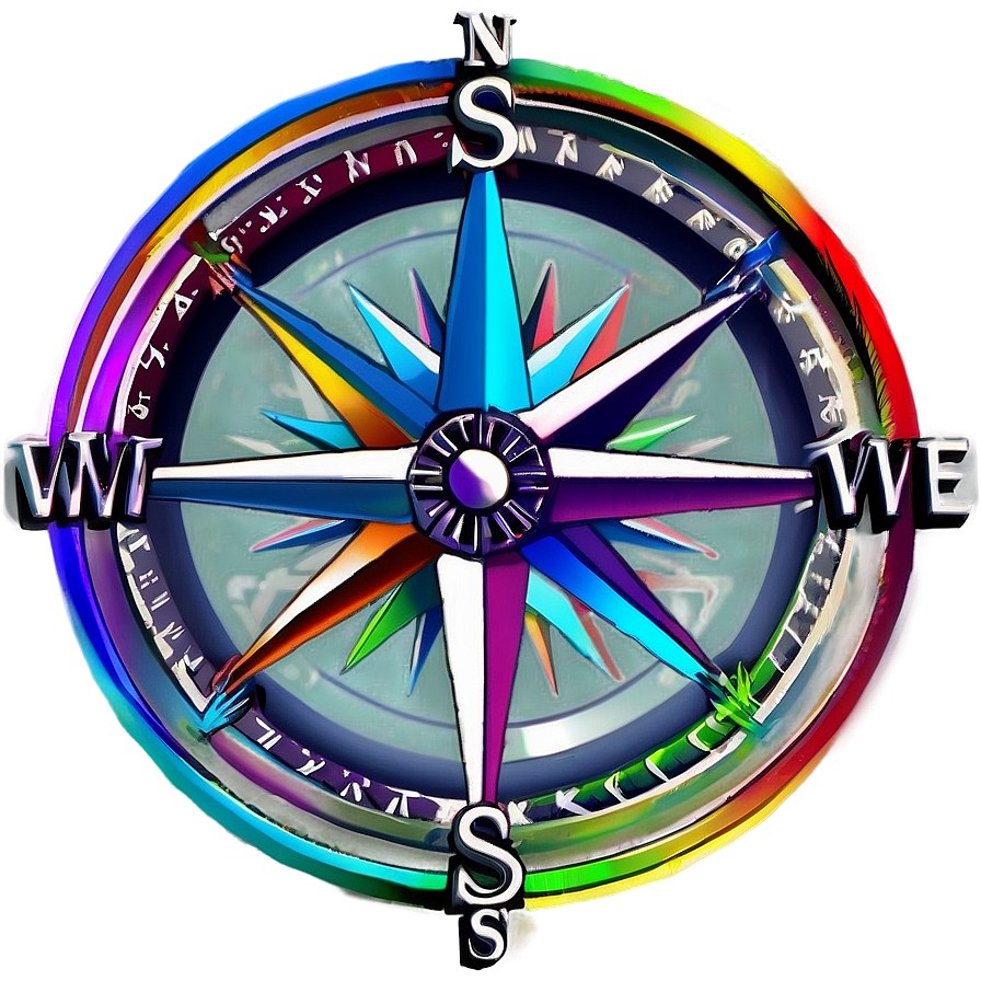 Colorful Compass Rose Illustration Png Bpa PNG image