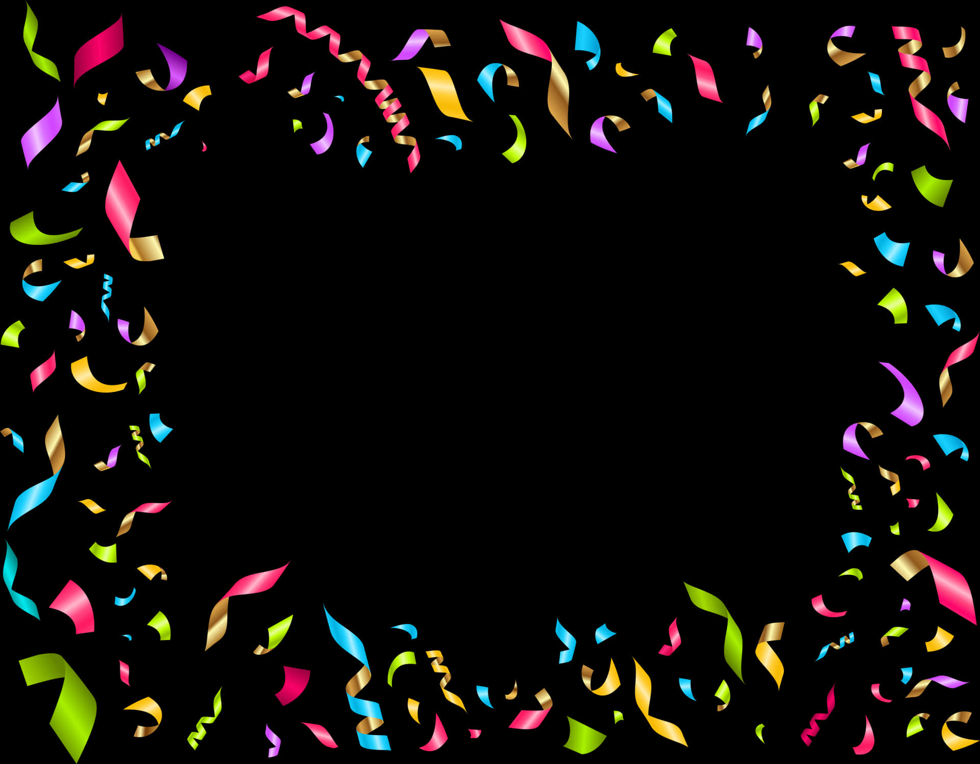 Colorful Confetti Border Background PNG image