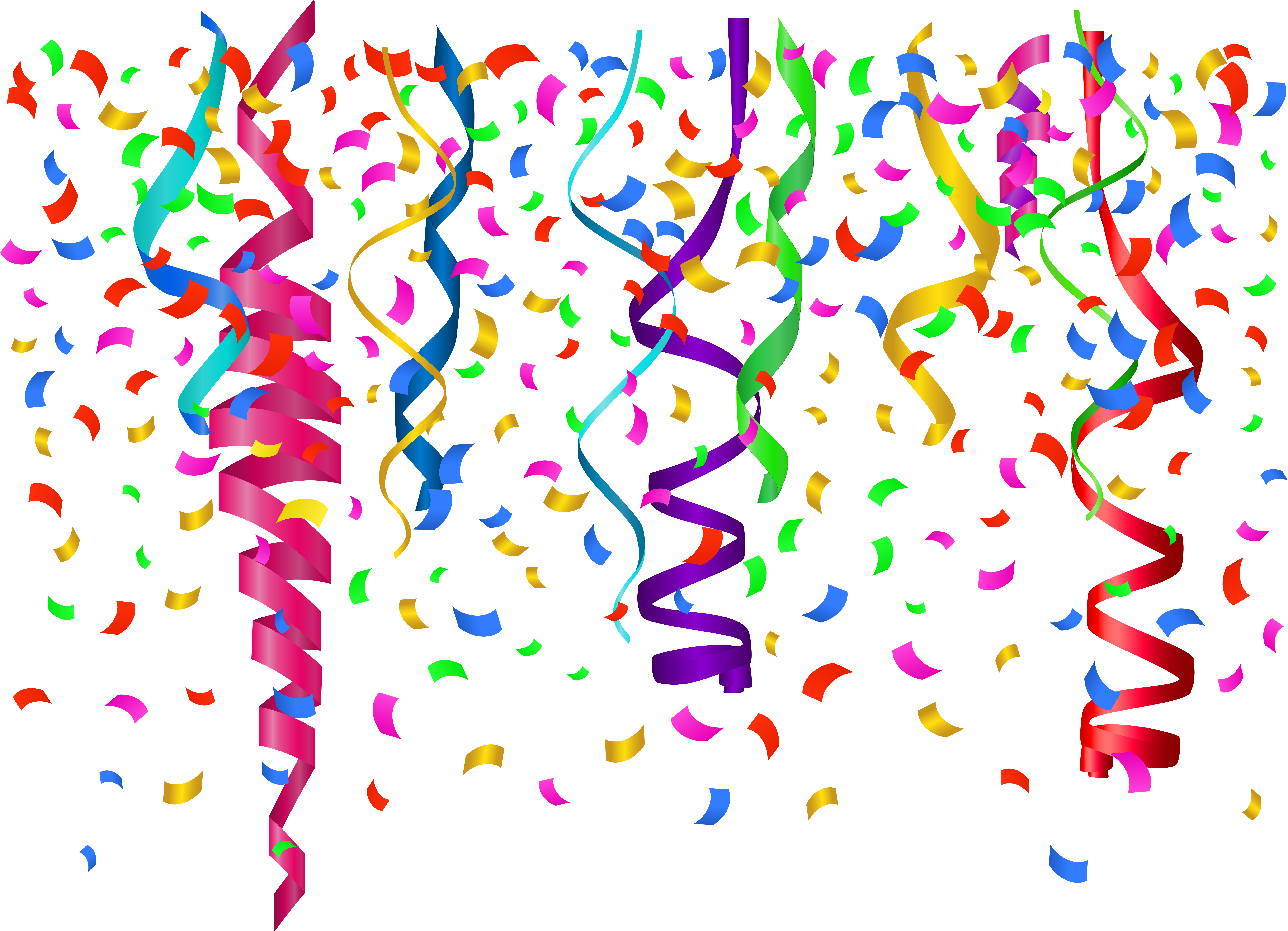 Colorful Confettiand Streamers Birthday Background PNG image