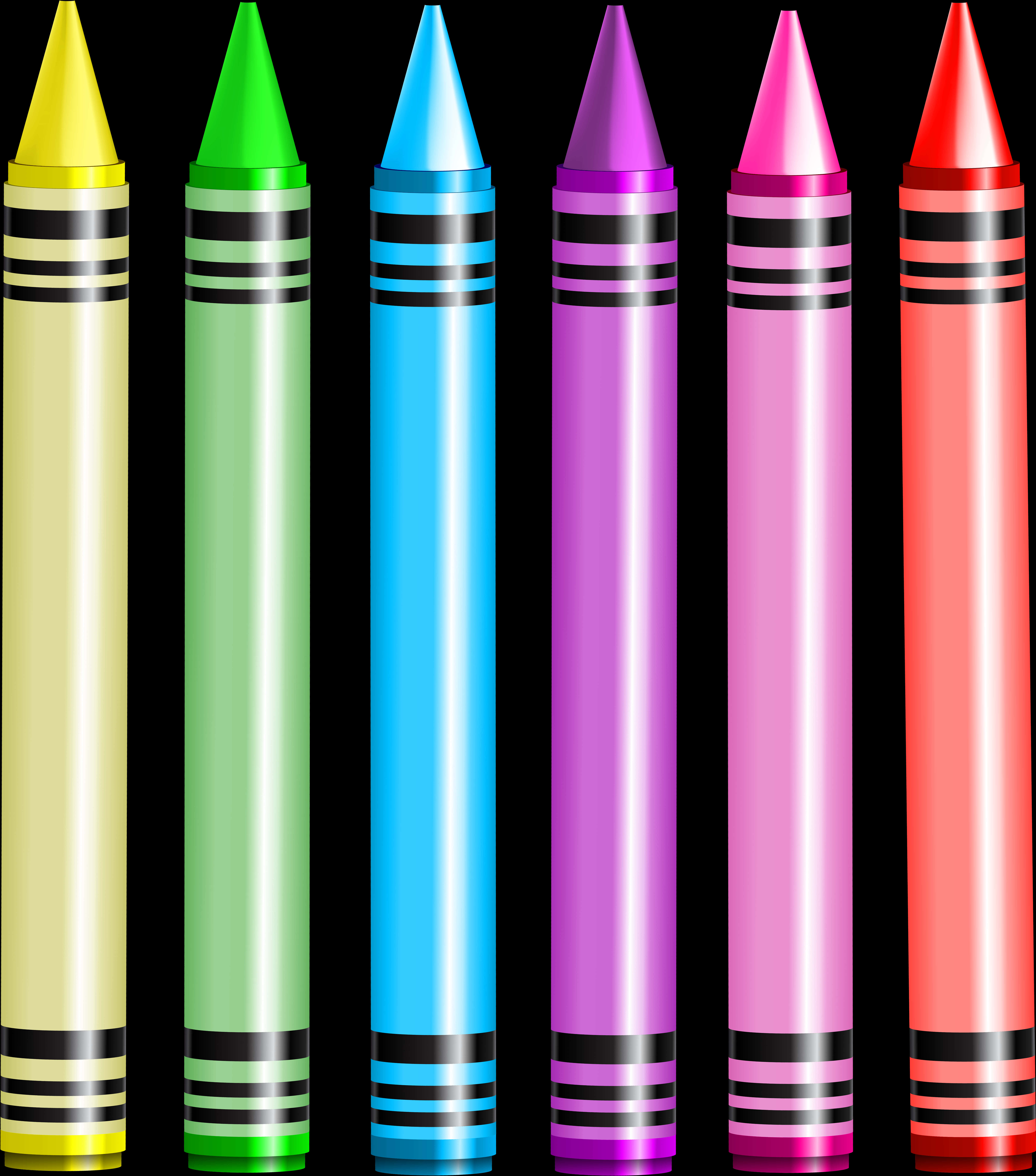 Colorful Crayons Array PNG image