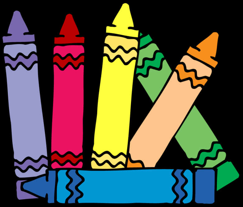 Colorful Crayons Illustration PNG image