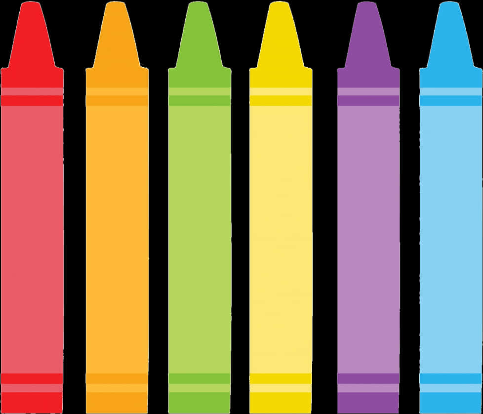 Colorful Crayons Row PNG image