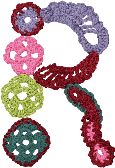 Colorful Crochet Circles Pattern PNG image