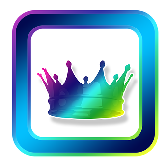 Colorful Crown Icon PNG image