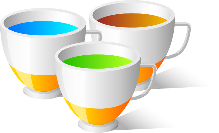 Colorful Cupswith Liquids PNG image