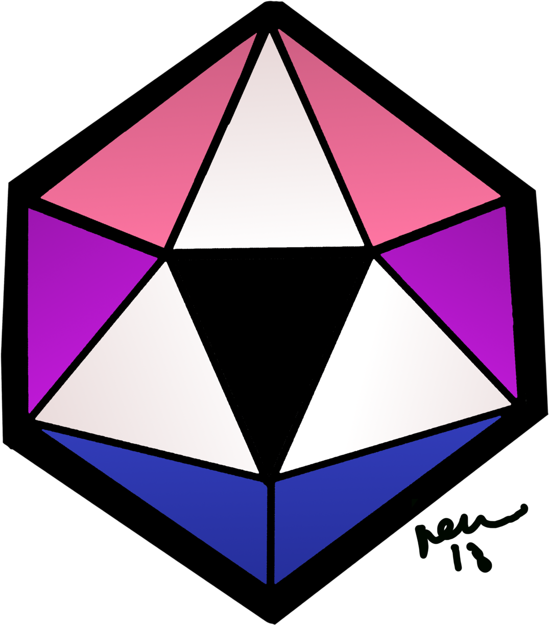 Colorful D20 Dice Illustration2018 PNG image