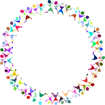 Colorful Dance Icons Circle Frame PNG image