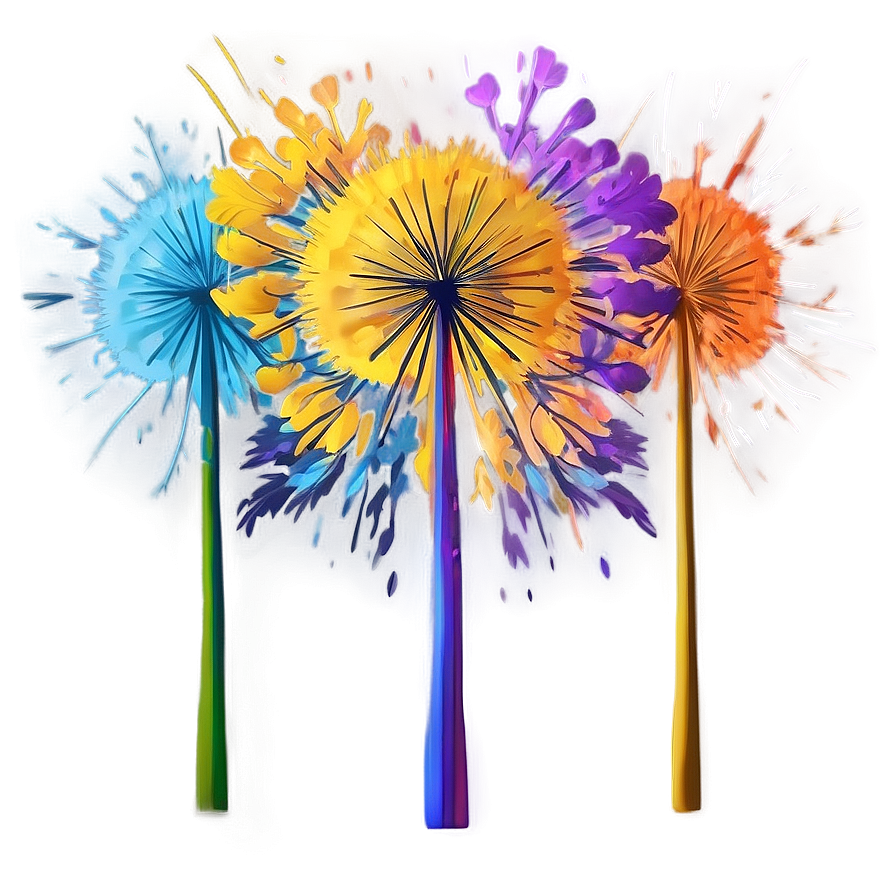 Colorful Dandelion Art Png Oxb81 PNG image