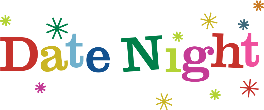 Colorful Date Night Text PNG image