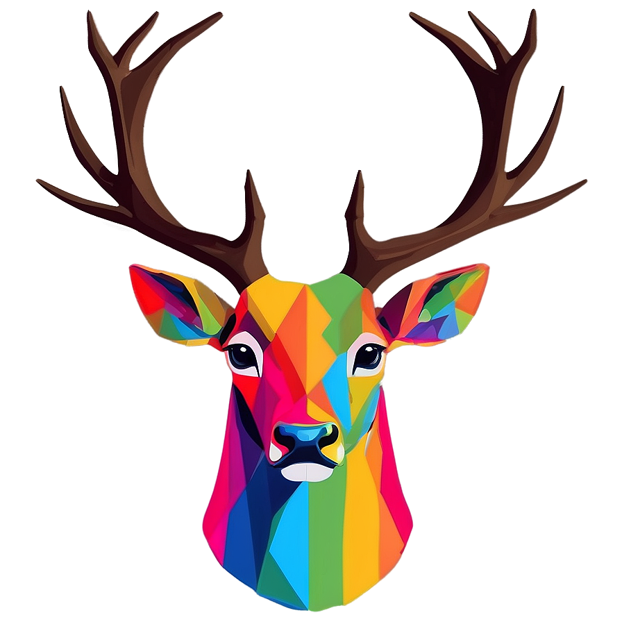 Colorful Deer Head Pop Art Png Lbg74 PNG image