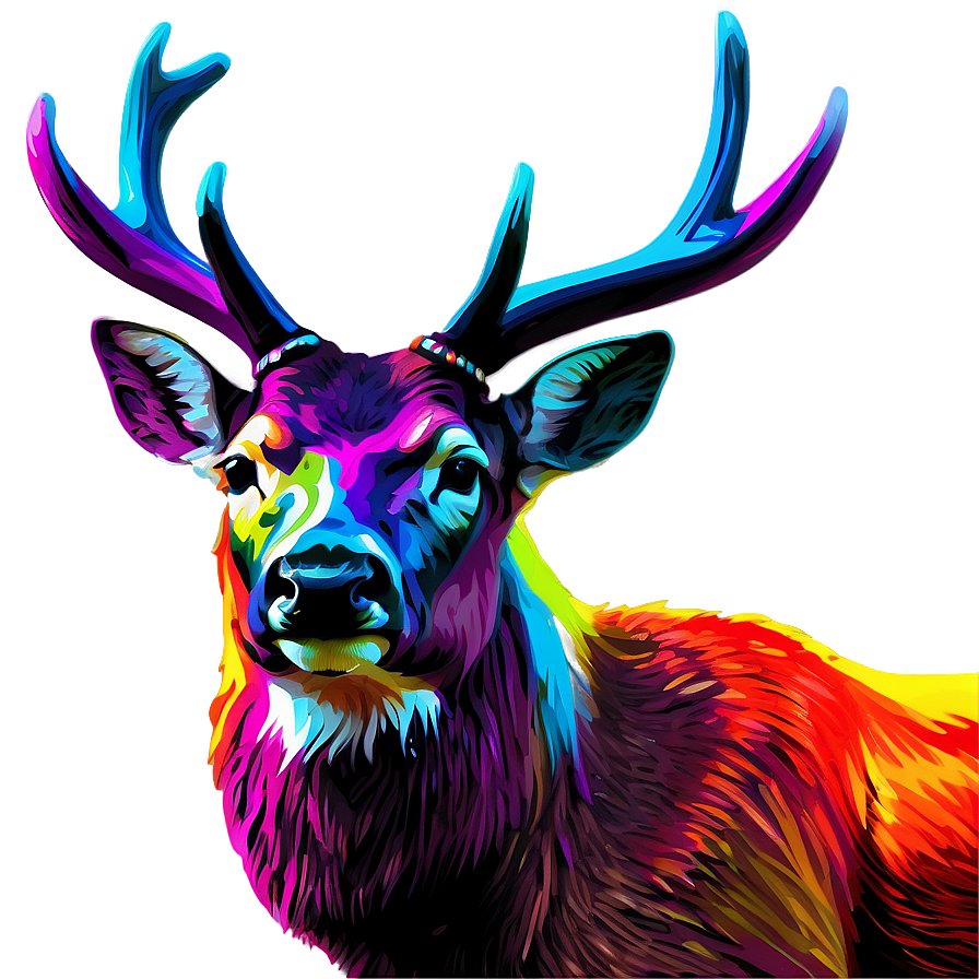 Colorful Deer Head Pop Art Png Sdr89 PNG image