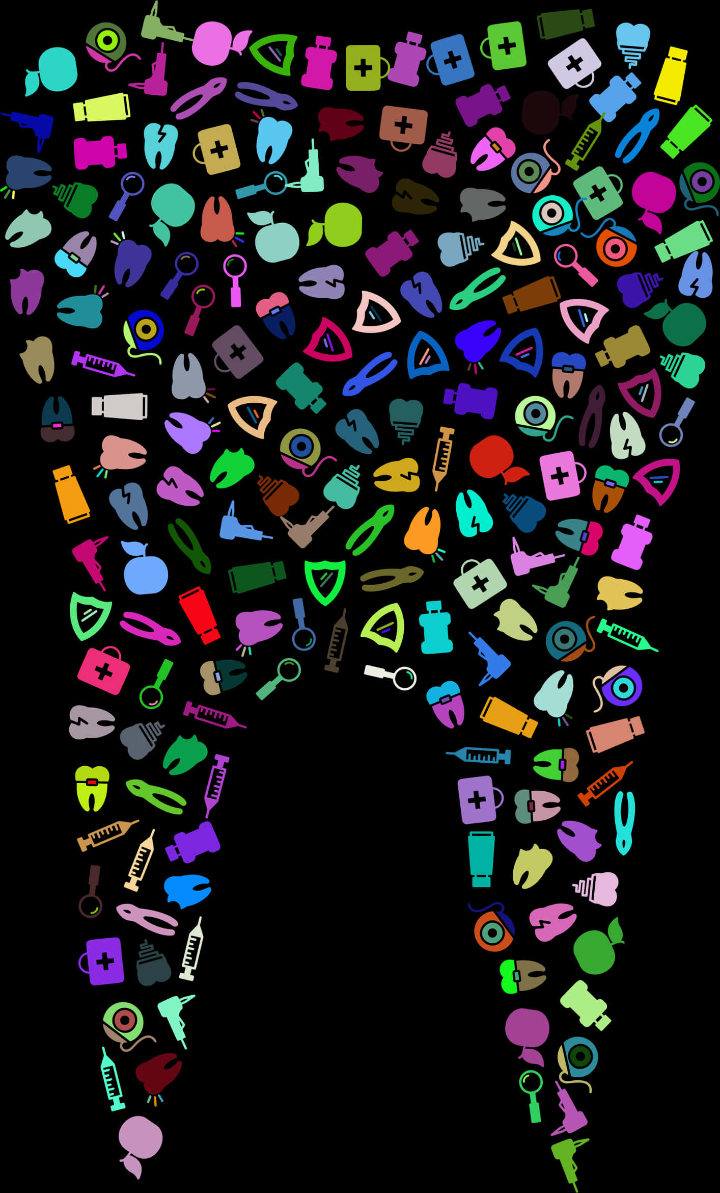 Colorful Dental Icons Tooth Shape PNG image