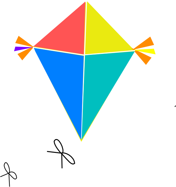 Colorful Diamond Kite Illustration PNG image