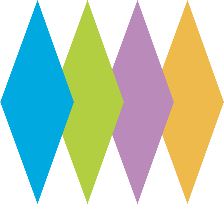 Colorful Diamond Shapes Row PNG image
