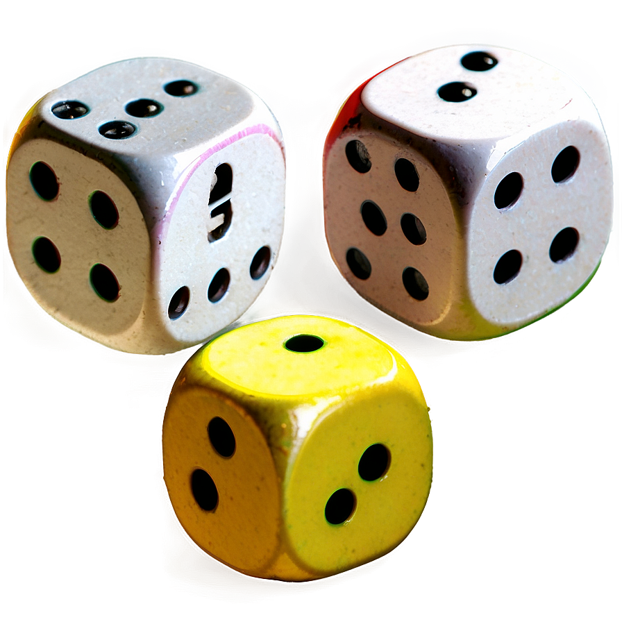 Colorful Dice Set Gambling Accessories PNG image