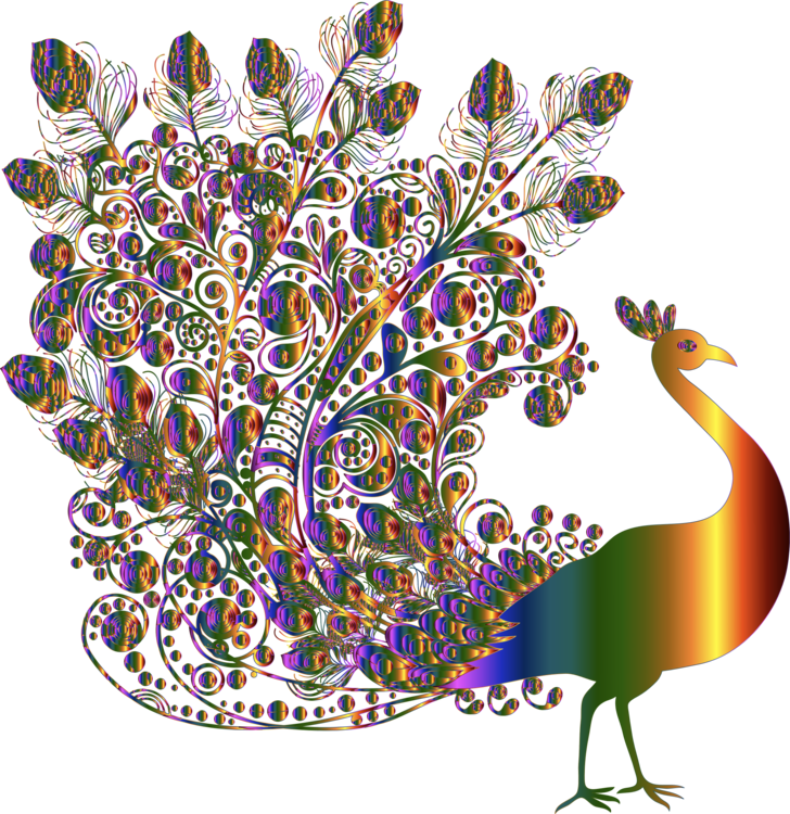 Colorful Digital Art Peacock PNG image