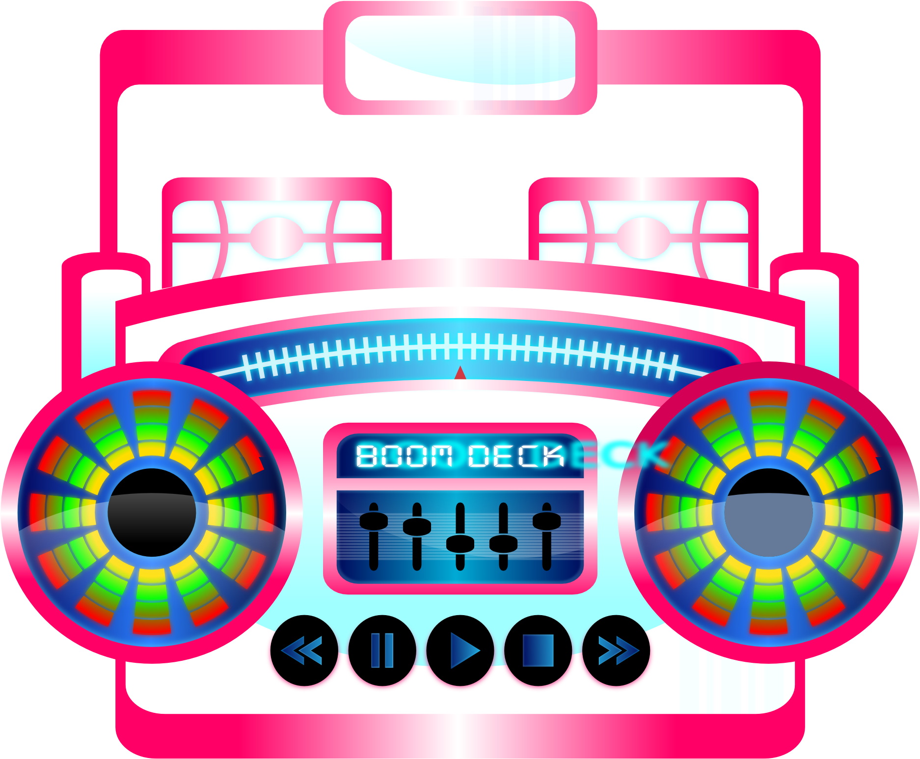 Colorful Digital Boombox Illustration PNG image