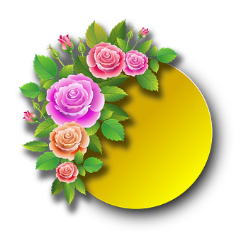 Colorful Digital Roses Artwork PNG image