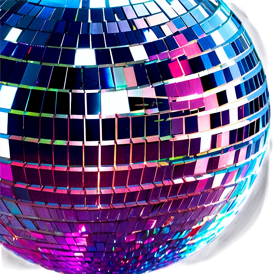 Colorful Disco Ball Closeup PNG image