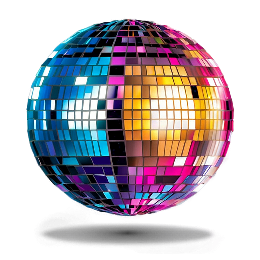 Colorful Disco Ball Illumination PNG image