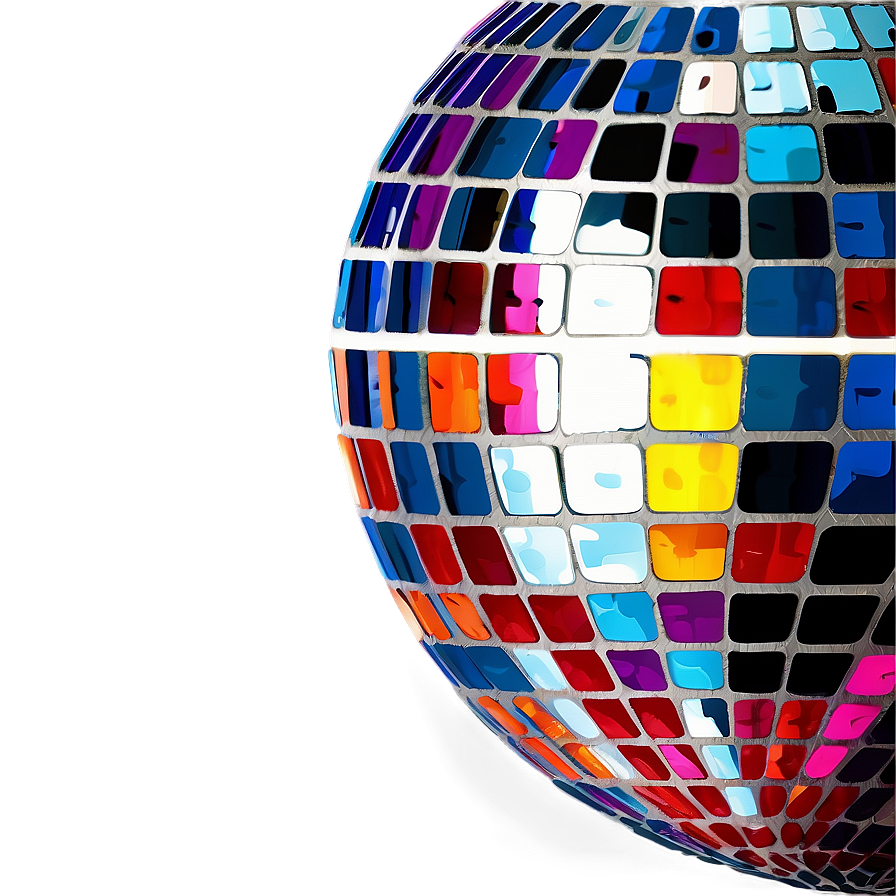 Colorful Disco Ball Illustration PNG image