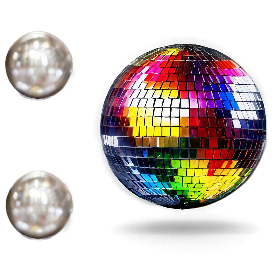 Colorful Disco Ball Illustration PNG image