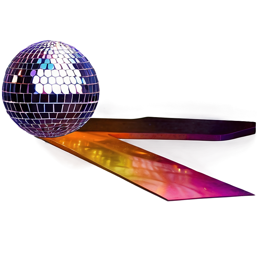 Colorful Disco Ball Reflection PNG image